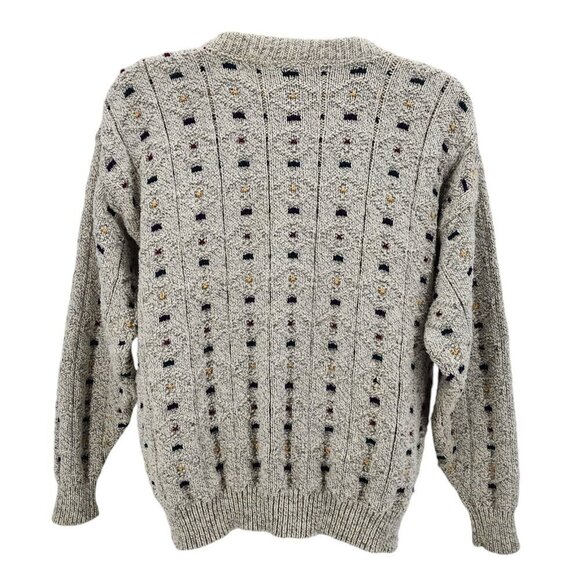 Vintage Northern Reflections Gray Multicolor Retro Knit Grandpa Sweater Large - Picture 4 of 10